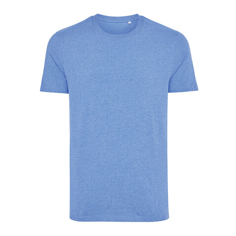 IQONIQ Manuel ungefärbtes T-Shirt aus recycelter Baumwolle heather blue bedrucken, Art.-Nr. T9101.024.XXL