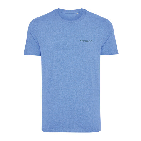 IQONIQ Manuel ungefärbtes T-Shirt aus recycelter Baumwolle heather blue bedrucken, Art.-Nr. T9101.024.XXL