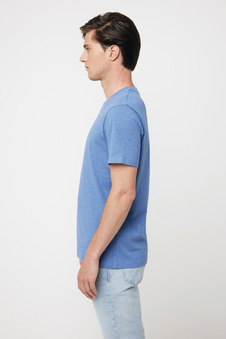 IQONIQ Manuel ungefärbtes T-Shirt aus recycelter Baumwolle heather blue bedrucken, Art.-Nr. T9101.024.XXL