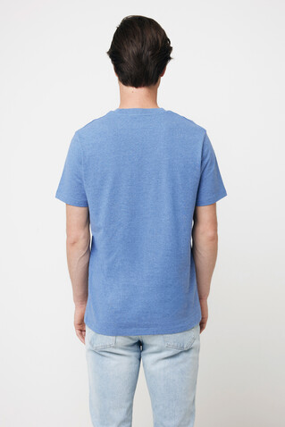 IQONIQ Manuel ungefärbtes T-Shirt aus recycelter Baumwolle heather blue bedrucken, Art.-Nr. T9101.024.XXL