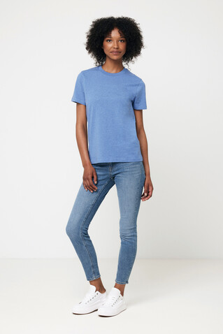 IQONIQ Manuel ungefärbtes T-Shirt aus recycelter Baumwolle heather blue bedrucken, Art.-Nr. T9101.024.XXL