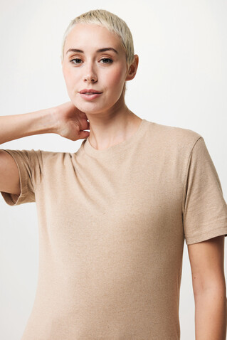 IQONIQ Manuel ungefärbtes T-Shirt aus recycelter Baumwolle heather brown bedrucken, Art.-Nr. T9101.017.L