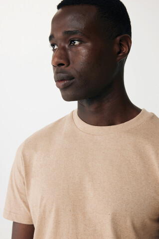 IQONIQ Manuel ungefärbtes T-Shirt aus recycelter Baumwolle heather brown bedrucken, Art.-Nr. T9101.017.L