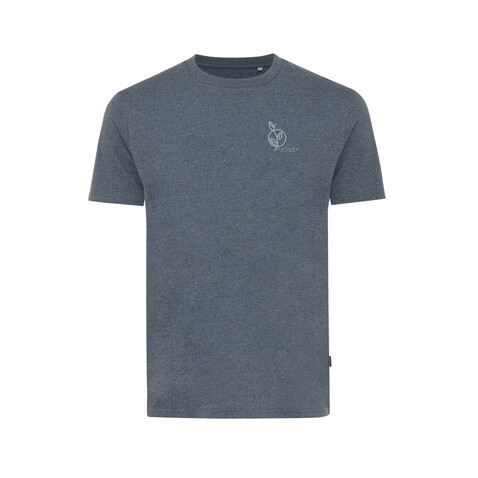 IQONIQ Manuel ungefärbtes T-Shirt aus recycelter Baumwolle heather navy bedrucken, Art.-Nr. T9101.016.L