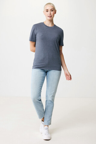 IQONIQ Manuel ungefärbtes T-Shirt aus recycelter Baumwolle heather navy bedrucken, Art.-Nr. T9101.016.L