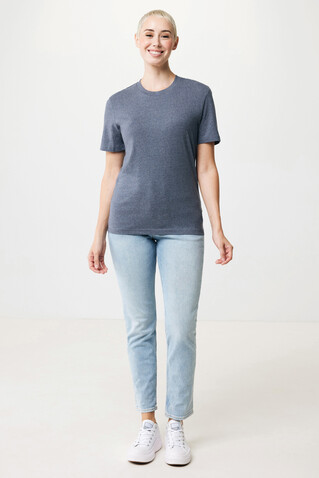 IQONIQ Manuel ungefärbtes T-Shirt aus recycelter Baumwolle heather navy bedrucken, Art.-Nr. T9101.016.L