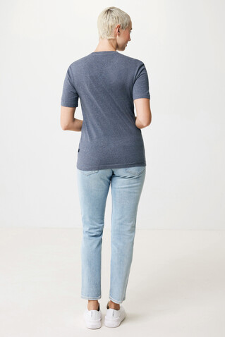 IQONIQ Manuel ungefärbtes T-Shirt aus recycelter Baumwolle heather navy bedrucken, Art.-Nr. T9101.016.L