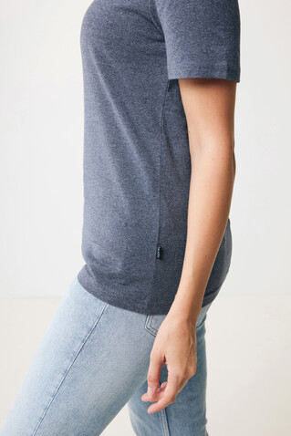 IQONIQ Manuel ungefärbtes T-Shirt aus recycelter Baumwolle heather navy bedrucken, Art.-Nr. T9101.016.L