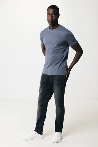IQONIQ Manuel ungefärbtes T-Shirt aus recycelter Baumwolle heather navy bedrucken, Art.-Nr. T9101.016.L