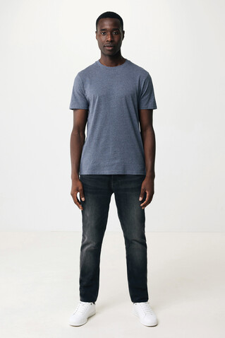 IQONIQ Manuel ungefärbtes T-Shirt aus recycelter Baumwolle heather navy bedrucken, Art.-Nr. T9101.016.L