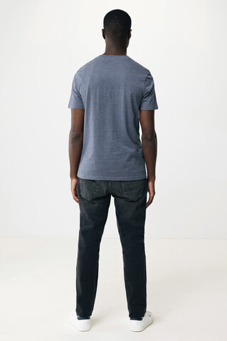 IQONIQ Manuel ungefärbtes T-Shirt aus recycelter Baumwolle heather navy bedrucken, Art.-Nr. T9101.016.L