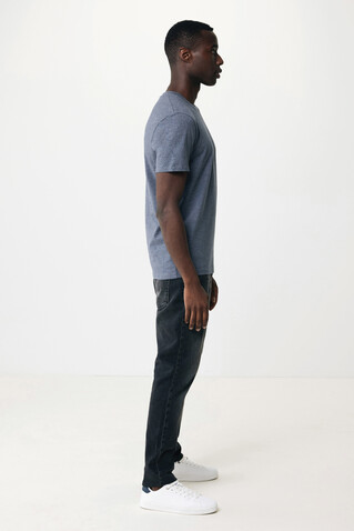 IQONIQ Manuel ungefärbtes T-Shirt aus recycelter Baumwolle heather navy bedrucken, Art.-Nr. T9101.016.L