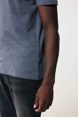 IQONIQ Manuel ungefärbtes T-Shirt aus recycelter Baumwolle heather navy bedrucken, Art.-Nr. T9101.016.L