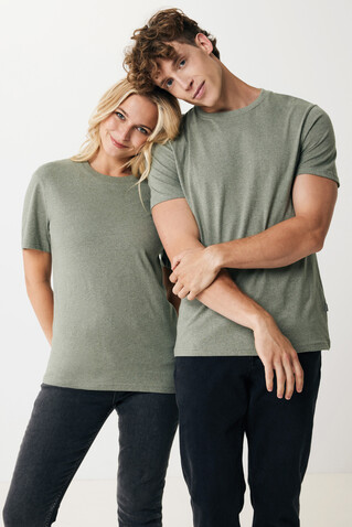 IQONIQ Manuel ungefärbtes T-Shirt aus recycelter Baumwolle heather green bedrucken, Art.-Nr. T9101.015.S
