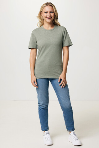 IQONIQ Manuel ungefärbtes T-Shirt aus recycelter Baumwolle heather green bedrucken, Art.-Nr. T9101.015.S