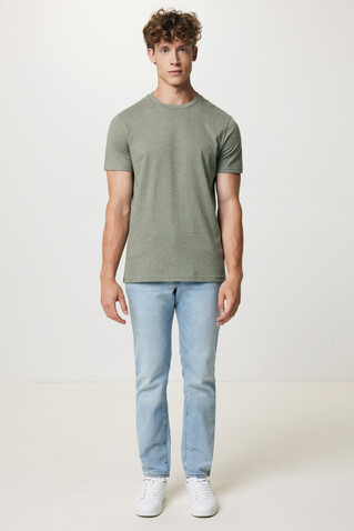 IQONIQ Manuel ungefärbtes T-Shirt aus recycelter Baumwolle heather green bedrucken, Art.-Nr. T9101.015.S