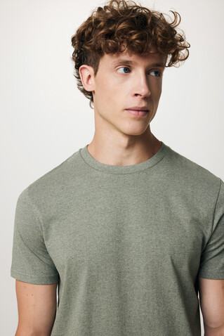 IQONIQ Manuel ungefärbtes T-Shirt aus recycelter Baumwolle heather green bedrucken, Art.-Nr. T9101.015.S