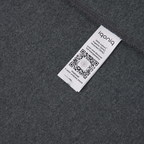 IQONIQ Manuel ungefärbtes T-Shirt aus recycelter Baumwolle heather anthracite bedrucken, Art.-Nr. T9101.014.L