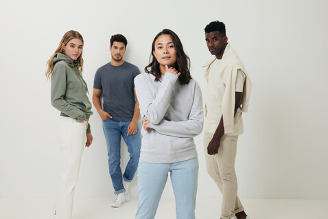 IQONIQ Manuel ungefärbtes T-Shirt aus recycelter Baumwolle heather anthracite bedrucken, Art.-Nr. T9101.014.L