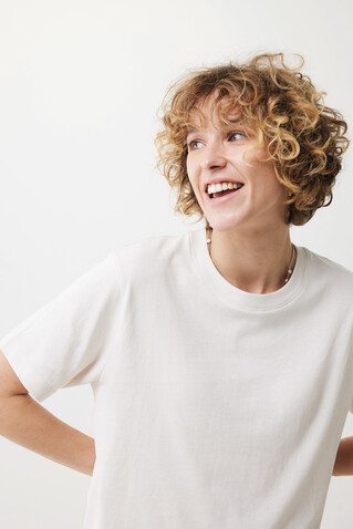 IQONIQ Kakadu relaxed T-Shirt aus recycelter Baumwolle ivory white bedrucken, Art.-Nr. T9103.040.M