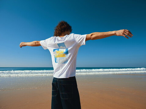 IQONIQ Kakadu relaxed T-Shirt aus recycelter Baumwolle recycled white bedrucken, Art.-Nr. T9103.004.M