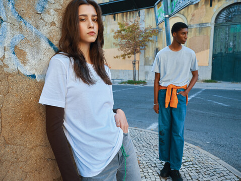 IQONIQ Kakadu relaxed T-Shirt aus recycelter Baumwolle recycled white bedrucken, Art.-Nr. T9103.004.M