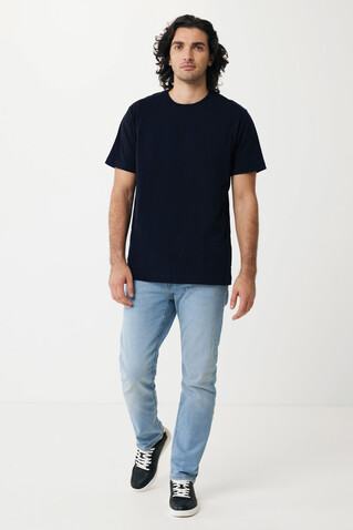 IQONIQ Kakadu relaxed T-Shirt aus recycelter Baumwolle navy blau bedrucken, Art.-Nr. T9103.002.XXXL