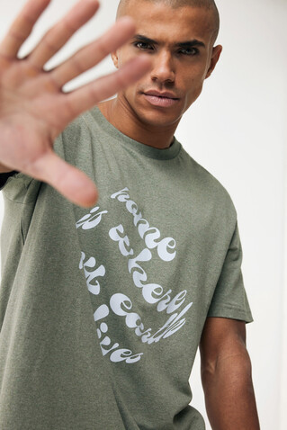 IQONIQ Teide T-Shirt aus recycelter Baumwolle heather green bedrucken, Art.-Nr. T9105.015.M