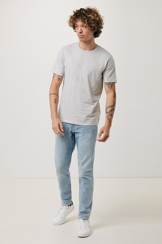 IQONIQ Brett T-Shirt aus recycelter Baumwolle light heather grey bedrucken, Art.-Nr. T9107.032.L