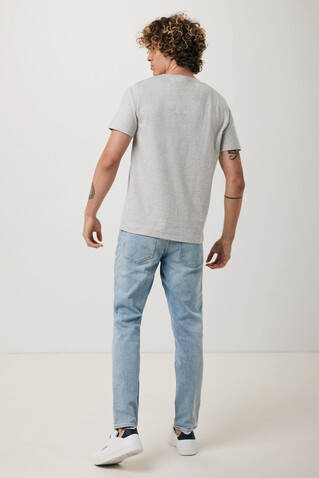 IQONIQ Brett T-Shirt aus recycelter Baumwolle light heather grey bedrucken, Art.-Nr. T9107.032.L