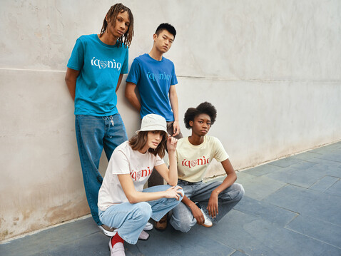 IQONIQ Brett T-Shirt aus recycelter Baumwolle verdigris bedrucken, Art.-Nr. T9107.009.M