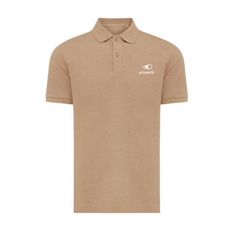 IQONIQ Yosemite Piqué-Poloshirt aus recycelter Baumwolle heather brown bedrucken, Art.-Nr. T9200.017.L