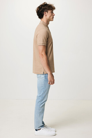 IQONIQ Yosemite Piqué-Poloshirt aus recycelter Baumwolle heather brown bedrucken, Art.-Nr. T9200.017.L