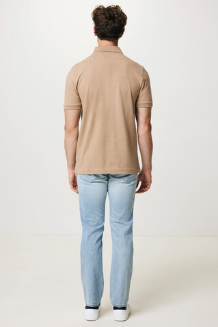IQONIQ Yosemite Piqué-Poloshirt aus recycelter Baumwolle heather brown bedrucken, Art.-Nr. T9200.017.L