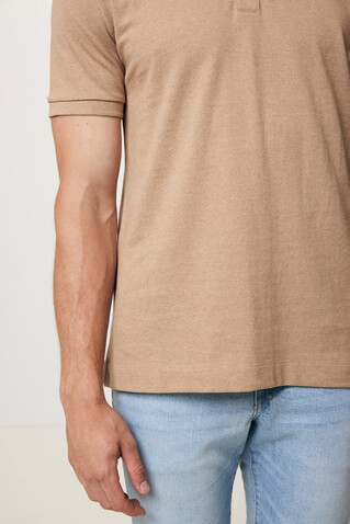 IQONIQ Yosemite Piqué-Poloshirt aus recycelter Baumwolle heather brown bedrucken, Art.-Nr. T9200.017.L