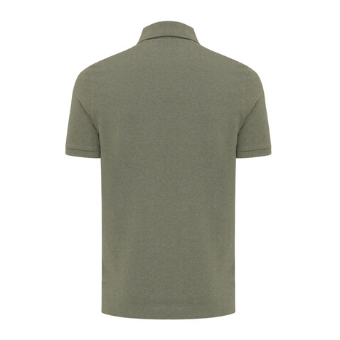 IQONIQ Yosemite Piqué-Poloshirt aus recycelter Baumwolle heather green bedrucken, Art.-Nr. T9200.015.XL