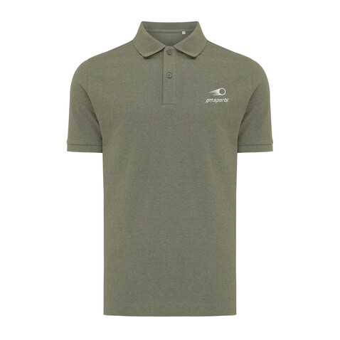 IQONIQ Yosemite Piqué-Poloshirt aus recycelter Baumwolle heather green bedrucken, Art.-Nr. T9200.015.XL