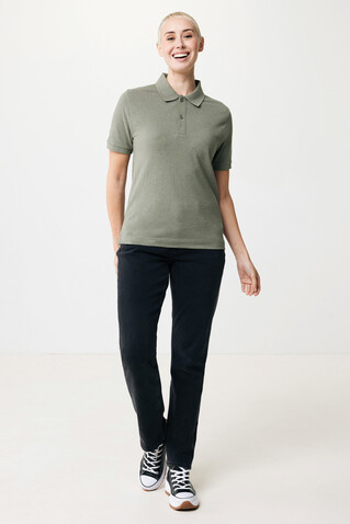 IQONIQ Yosemite Piqué-Poloshirt aus recycelter Baumwolle heather green bedrucken, Art.-Nr. T9200.015.XL