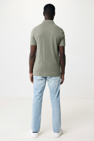 IQONIQ Yosemite Piqué-Poloshirt aus recycelter Baumwolle heather green bedrucken, Art.-Nr. T9200.015.XL