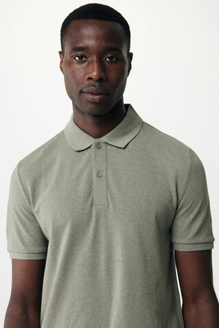IQONIQ Yosemite Piqué-Poloshirt aus recycelter Baumwolle heather green bedrucken, Art.-Nr. T9200.015.XL