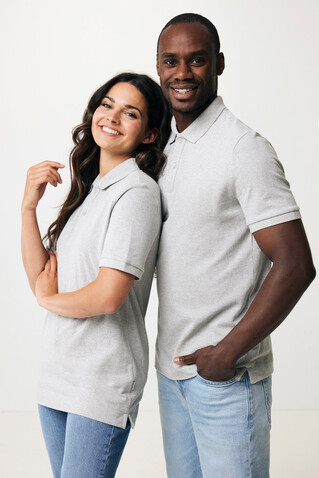 IQONIQ Yosemite Piqué-Poloshirt aus recycelter Baumwolle heather grey bedrucken, Art.-Nr. T9200.013.XXXL