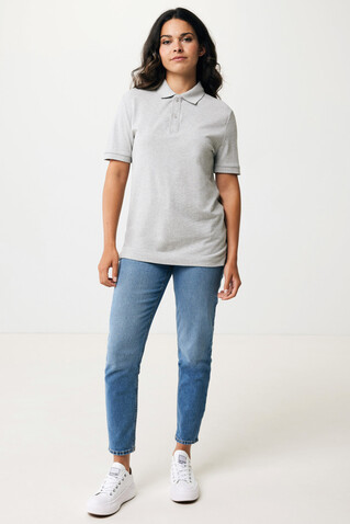 IQONIQ Yosemite Piqué-Poloshirt aus recycelter Baumwolle heather grey bedrucken, Art.-Nr. T9200.013.XXXL