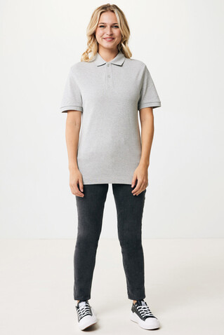 IQONIQ Yosemite Piqué-Poloshirt aus recycelter Baumwolle heather grey bedrucken, Art.-Nr. T9200.013.XXXL