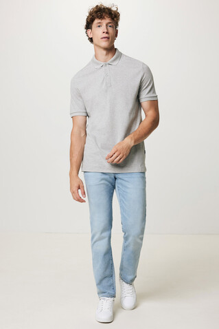 IQONIQ Yosemite Piqué-Poloshirt aus recycelter Baumwolle heather grey bedrucken, Art.-Nr. T9200.013.XXXL