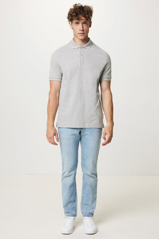 IQONIQ Yosemite Piqué-Poloshirt aus recycelter Baumwolle heather grey bedrucken, Art.-Nr. T9200.013.XXXL