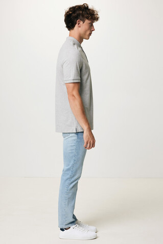 IQONIQ Yosemite Piqué-Poloshirt aus recycelter Baumwolle heather grey bedrucken, Art.-Nr. T9200.013.XXXL