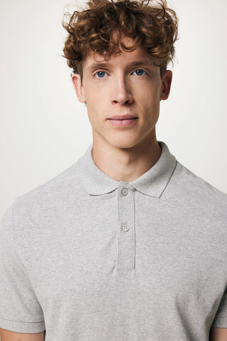 IQONIQ Yosemite Piqué-Poloshirt aus recycelter Baumwolle heather grey bedrucken, Art.-Nr. T9200.013.XXXL