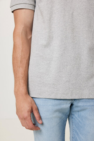 IQONIQ Yosemite Piqué-Poloshirt aus recycelter Baumwolle heather grey bedrucken, Art.-Nr. T9200.013.XXXL