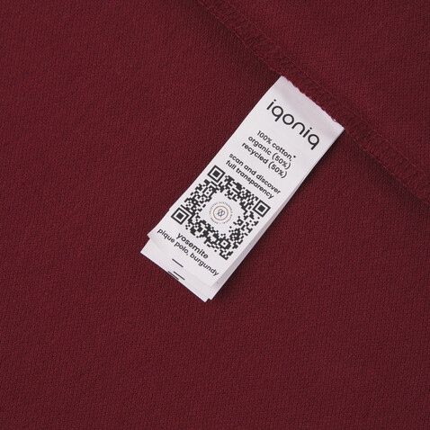 IQONIQ Yosemite Piqué-Poloshirt aus recycelter Baumwolle burgunderrot bedrucken, Art.-Nr. T9200.007.XXS