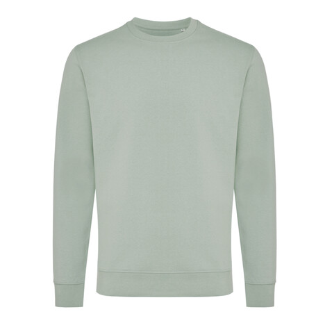 IQONIQ Zion Rundhals-Sweater aus recycelter Baumwolle Iceberg green bedrucken, Art.-Nr. T9300.023.XXS